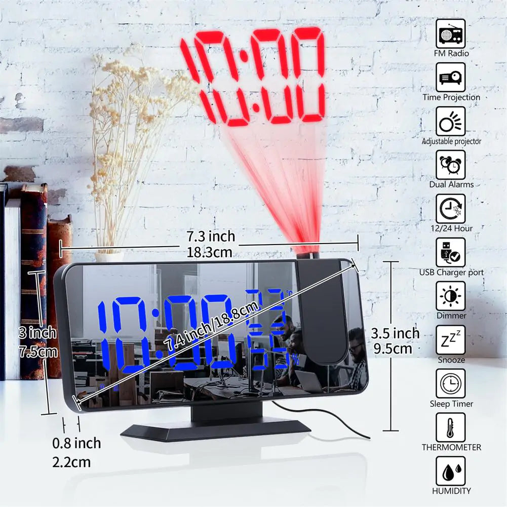 Reloj despertador con proyección digital LED