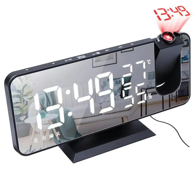 LED Digital Projection Alarm Clock Watch