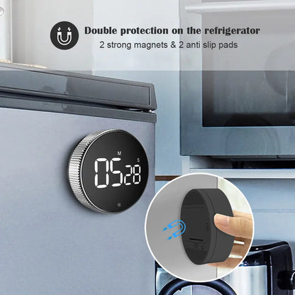 Temporizador digital magnético electrónico cocina cuenta atrás reloj LED mecánico recordatorio alarma